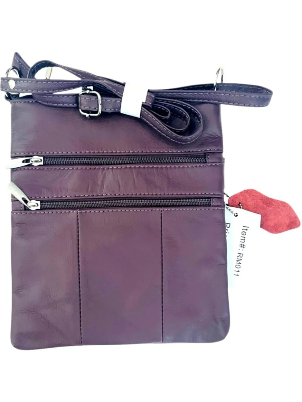 RR Genuine Leather Purse - Dark Purple Color - Handcrafted - NEW with tags - Picture 5 of 7